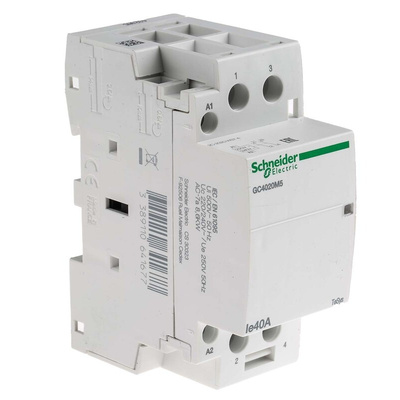 Schneider Electric GC40 Series Contactor, 230 V ac Coil, 2-Pole, 40 A, 2NO, 250 V ac