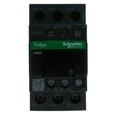 Schneider Electric LC1D Series Contactor, 230 V ac Coil, 3-Pole, 25 A, 11 kW, 3NO, 690 V ac