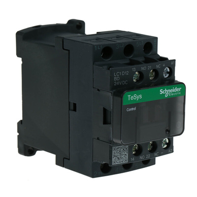 Schneider Electric LC1D Series Contactor, 24 V dc Coil, 3-Pole, 12 A, 5.5 kW, 3NO, 690 V ac