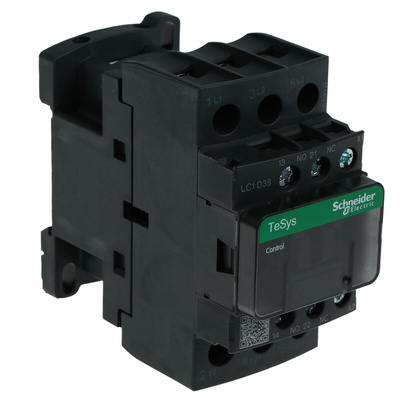 Schneider Electric LC1D Series Contactor, 110 V ac Coil, 3-Pole, 38 A, 18.5 kW, 3NO, 690 V ac