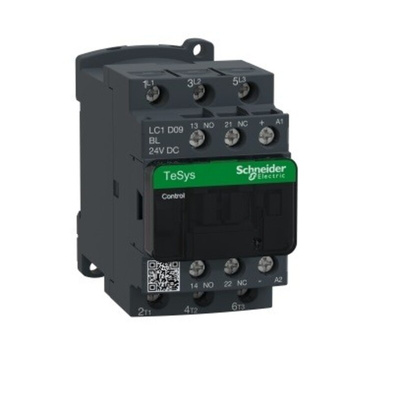 Schneider Electric LC1D Series Contactor, 24 V dc Coil, 3-Pole, 9 A, 4 kW, 3NO, 690 V ac