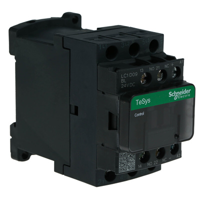 Schneider Electric LC1D Series Contactor, 24 V dc Coil, 3-Pole, 9 A, 4 kW, 3NO, 690 V ac