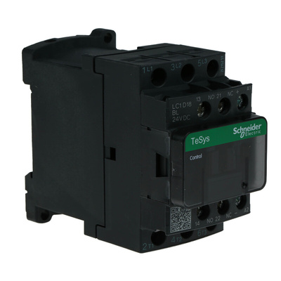 Schneider Electric LC1D Series Contactor, 24 V dc Coil, 3-Pole, 18 A, 7.5 kW, 3NO, 690 V ac