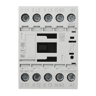 Eaton Contactor, 24 V dc Coil, 3-Pole, 12 A, 5.5 kW, 3NO, 400 V ac