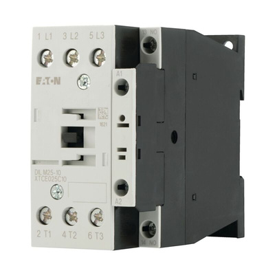 Eaton Contactor, 24 V dc Coil, 3-Pole, 25 A, 11 kW, 3NO, 400 V ac