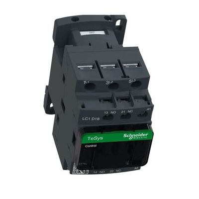 Schneider Electric LC1D Series Contactor, 220 V ac Coil, 3-Pole, 18 A, 7.5 kW, 3NO, 690 V ac