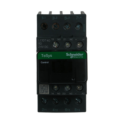 Schneider Electric LC1D Series Contactor, 24 V dc Coil, 4-Pole, 40 A, 4NO, 690 V ac