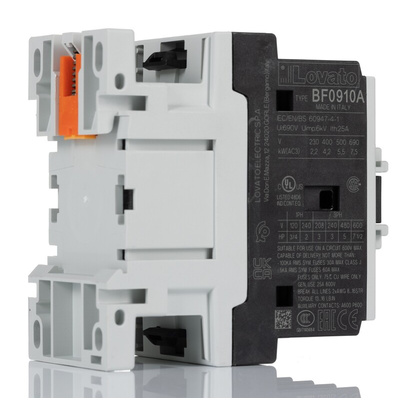 Lovato BF Series Contactor, 230 V ac Coil, 3-Pole, 9 A, 4 kW, 3NO, 440 V ac