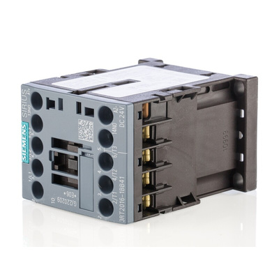 Siemens 3RT2 Series Contactor, 24 V dc Coil, 3-Pole, 9 A, 4 kW, 3NO, 400 V ac