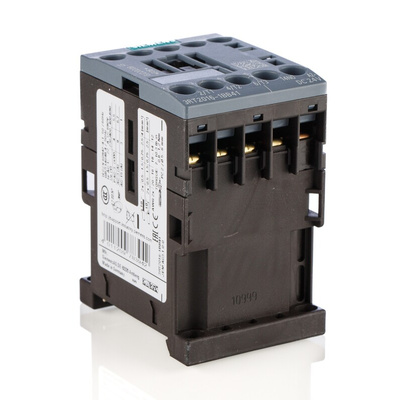 Siemens 3RT2 Series Contactor, 24 V dc Coil, 3-Pole, 9 A, 4 kW, 3NO, 400 V ac