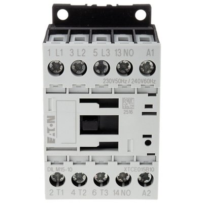 Eaton Contactor, 230 V ac Coil, 3-Pole, 15 A, 7.5 kW, 3NO, 400 V ac