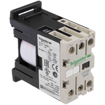 Schneider Electric LP1S Series Contactor, 24 V dc Coil, 2-Pole, 12 A, 2NO, 690 V ac