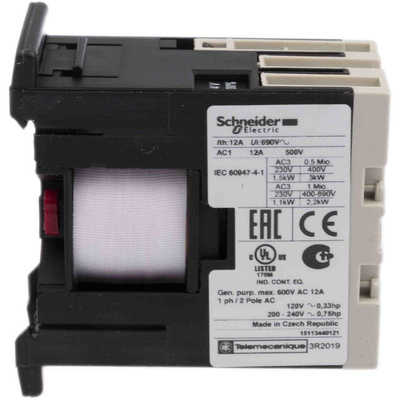 Schneider Electric LP1S Series Contactor, 24 V dc Coil, 2-Pole, 12 A, 2NO, 690 V ac