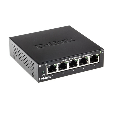 D-Link, 5 port Unmanaged Network Switch, Desktop