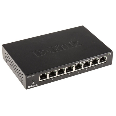 D-Link, 8 port Unmanaged Network Switch, Desktop