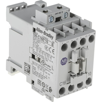 Allen Bradley 100C Series Contactor, 24 V dc Coil, 3-Pole, 16 A, 7.5 kW, 3NO, 690 V ac