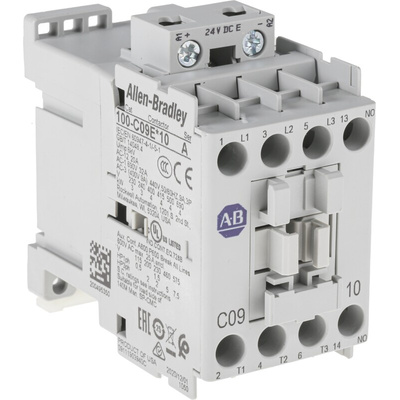 Allen Bradley 100C Series Contactor, 24 V dc Coil, 3-Pole, 9 A, 4 kW, 3NO, 690 V ac