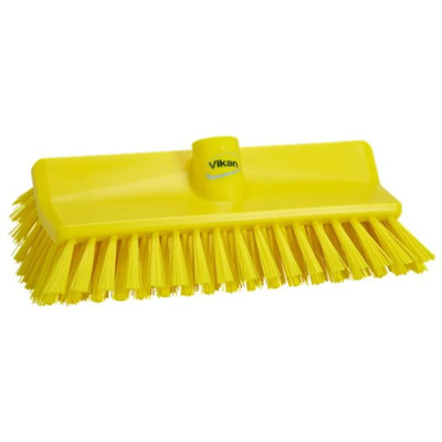 Vikan Medium Bristle Yellow Scrubbing Brush, 41mm bristle length, Polyester bristle material