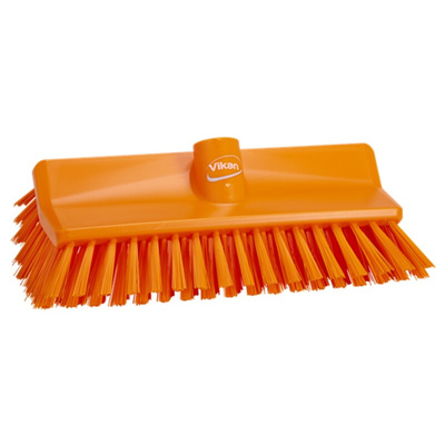Vikan Medium Bristle Orange Scrubbing Brush, 41mm bristle length, Polyester bristle material
