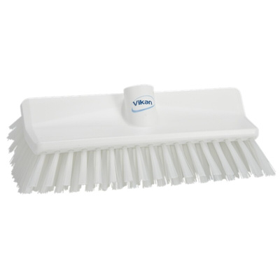 Vikan Medium Bristle White Scrubbing Brush, 41mm bristle length, Polyester bristle material