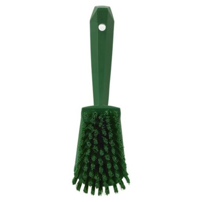 Vikan Hard Bristle Green Scrubbing Brush, 36mm bristle length, Polyester bristle material