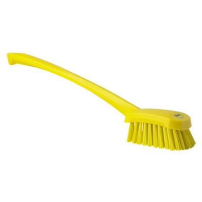 Vikan Hard Bristle Yellow Scrubbing Brush, 36mm bristle length, Polyester bristle material