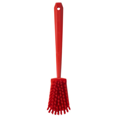 Vikan Hard Bristle Red Scrubbing Brush, 36mm bristle length, Polyester bristle material