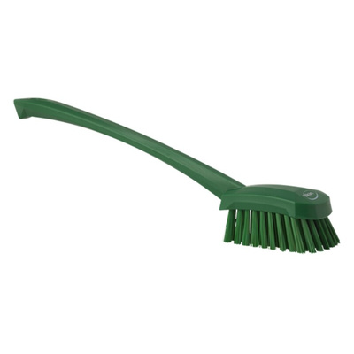 Vikan Hard Bristle Green Scrubbing Brush, 36mm bristle length, Polyester bristle material