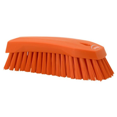 Vikan Hard Bristle Orange Scrubbing Brush, 36mm bristle length, Polyester bristle material