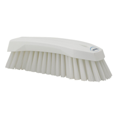 Vikan Hard Bristle White Scrubbing Brush, 36mm bristle length, Polyester bristle material