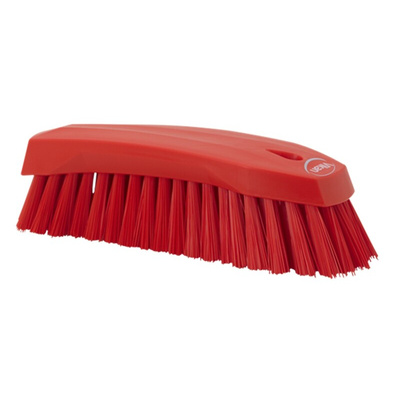 Vikan Hard Bristle Red Scrubbing Brush, 36mm bristle length, Polyester bristle material