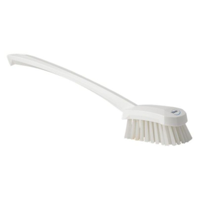 Vikan Hard Bristle White Scrubbing Brush, 36mm bristle length, Polyester bristle material