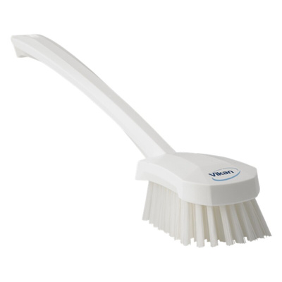 Vikan Hard Bristle White Scrubbing Brush, 36mm bristle length, Polyester bristle material