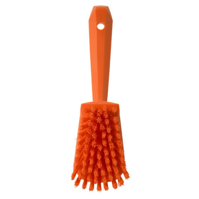 Vikan Hard Bristle Orange Scrubbing Brush, 36mm bristle length, Polyester bristle material