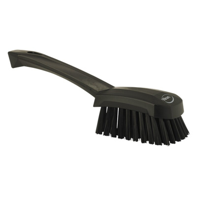 Vikan Hard Bristle Black Scrubbing Brush, 36mm bristle length, Polyester bristle material