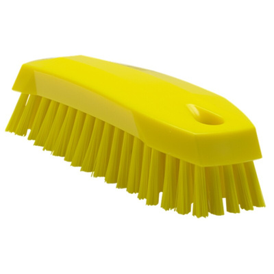 Vikan Medium Bristle Yellow Scrubbing Brush, 20mm bristle length, Polyester bristle material