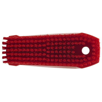 Vikan Medium Bristle Red Scrubbing Brush, 20mm bristle length, Polyester bristle material