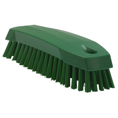 Vikan Medium Bristle Green Scrubbing Brush, 20mm bristle length, Polyester bristle material