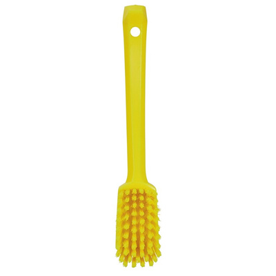 Vikan Medium Bristle Yellow Scrubbing Brush, 22mm bristle length, PET bristle material
