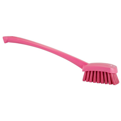 Vikan Hard Bristle Pink Scrubbing Brush, 36mm bristle length, PET bristle material