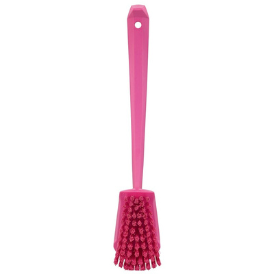 Vikan Hard Bristle Pink Scrubbing Brush, 36mm bristle length, PET bristle material