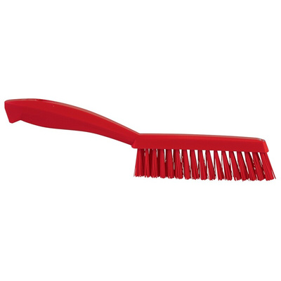Vikan Extra Hard Bristle Red Scrubbing Brush, 33mm bristle length, PET bristle material