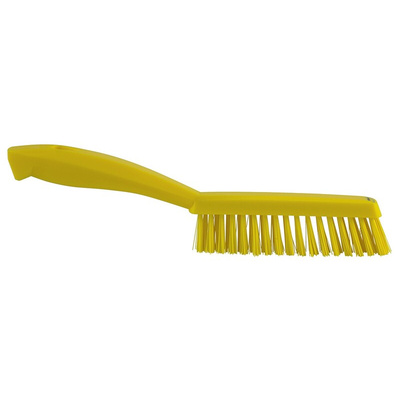Vikan Extra Hard Bristle Yellow Scrubbing Brush, 33mm bristle length, PET bristle material