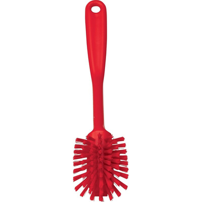 Vikan Medium Bristle Red Scrubbing Brush, 23mm bristle length, PET bristle material