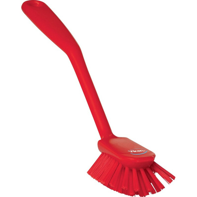 Vikan Medium Bristle Red Scrubbing Brush, 23mm bristle length, PET bristle material