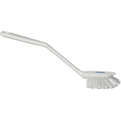 Vikan Medium Bristle White Scrubbing Brush, 23mm bristle length, PET bristle material