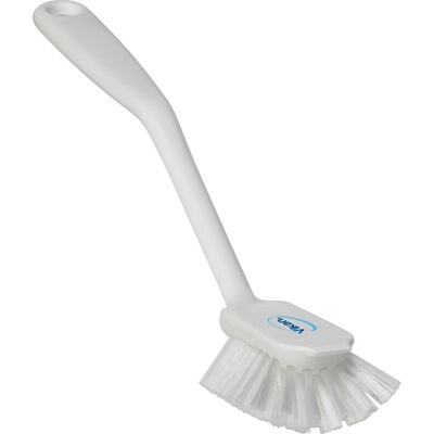 Vikan Medium Bristle White Scrubbing Brush, 23mm bristle length, PET bristle material