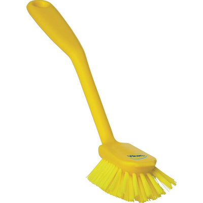 Vikan Medium Bristle Yellow Scrubbing Brush, 23mm bristle length, PET bristle material