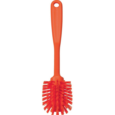 Vikan Medium Bristle Orange Scrubbing Brush, 23mm bristle length, PET bristle material