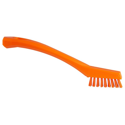 Vikan Extra Hard Bristle Orange Scrubbing Brush, 15mm bristle length, PET bristle material